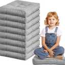 Juexica 8 Pcs Floor Cushions for Kids Floor Pillows Flexible Seating Cushions 3.5'' Thick Flexible Seating Classroom Furniture Meditation Seat Pillows for Home Nursery Yoga Decor(Grey,Square)