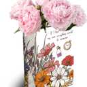 Large Ceramic Book Vase for Flowers Book-Shaped Decorative Vase Bookshelf Decor Unique Vases for Home Bedroom Office Decor Alice's Adventures in Wonderland - Floral Nonsense