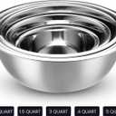 WHYSKO Stainless Steel Mixing Bowl Set, 10 Piece Stainless Steel Mixing Bowls with Lids Set for Food Prep Storage and Serving, Dishwasher Safe for Kitchen Baking Cooking, Silver