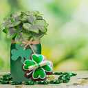St Patricks Day Decorations, Farmhouse Spring Table Centerpieces Irish Decor for Home, Shamrock Mason Jars, Irish Decorations For Home, Saint Patricks Day Decorations Tiered Tray Party Decor