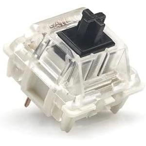 Granvela 20-Pack Black Switches for Mechanical Keyboards, 3-pin Linear & Consistent 60g Force White-Shell Supporting SMD RGB Light