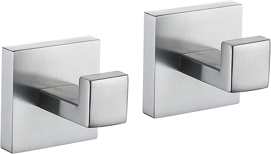 TQKAG Bathroom Towel Hook Coat Brushed Robe Clothes Bath Wall Hooks for Kitchen Garage,Stainless Steel Wall Mounted
