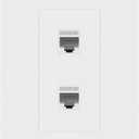 ENERLITES Port Screwless Wall Plate with 2 CAT6 RJ45 Keystone Jack Modules, for Voice/Data & Audio/Video Multimedia, Standard Size 1-Gang 4.69" x 2.93", SI8872C2-W, White