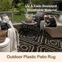 Wonnitar 8x10 Outdoor Rug, Large Waterproof Reversible Outdoor Patio Area Rug, Indoor/Outdoor Plastic Straw Portable Camping Rug for Outside RV Balcony Garden Deck (Black & Brown,8'x10')