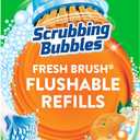 Scrubbing Bubbles Flushable Toilet Bowl Wand Cleaner Refills, Fresh Brush Cleaner Toilet Refill Pads, Removes Limescale & Odors, Citrus Scent, 10 Count (Pack of 1)