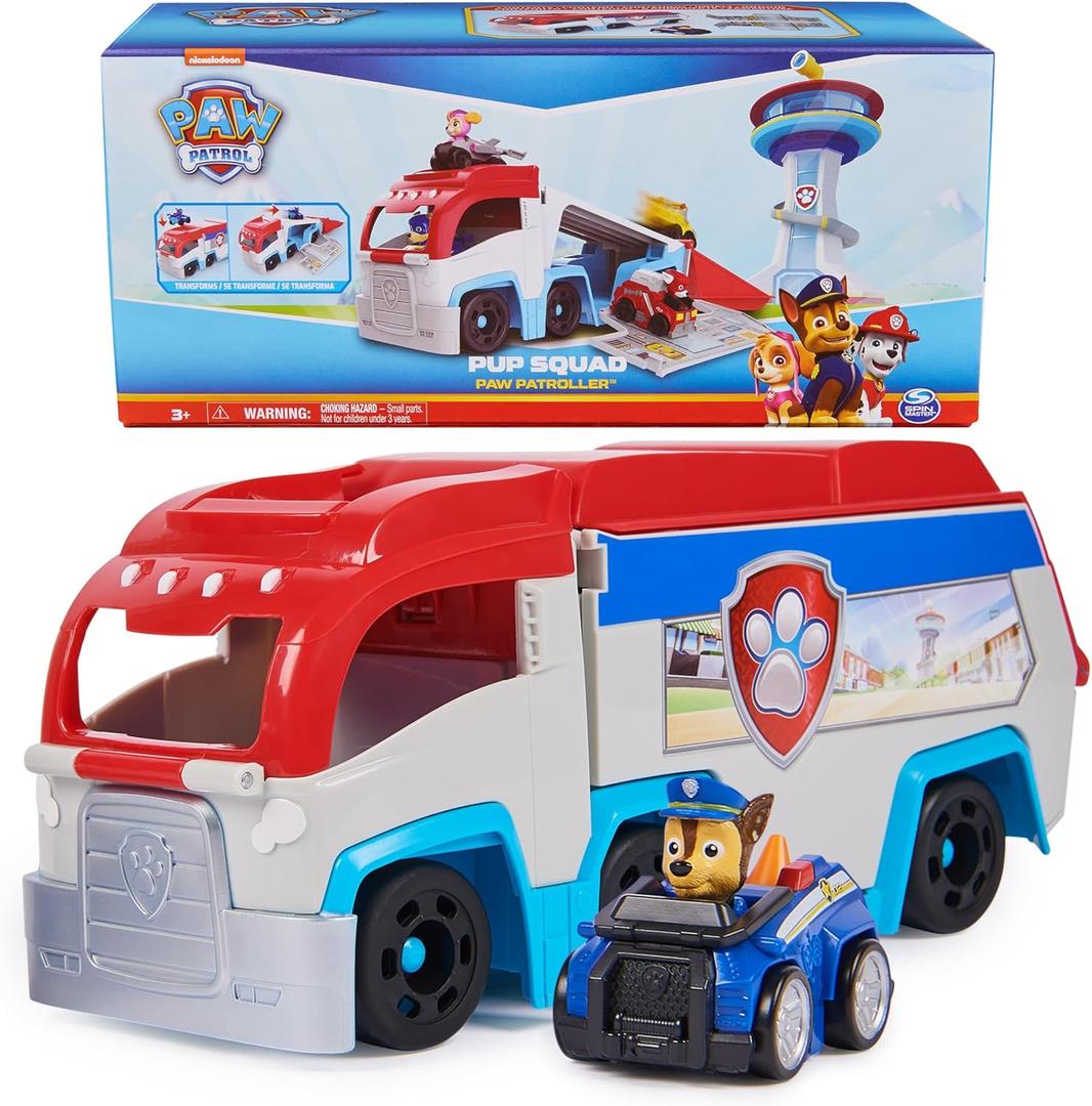Paw Patrol: Pup Squad Patroller Team Vehicle, Toy Truck with Collectible Chase Toy Car, Kids Toys for Boys & Girls Ages 3+