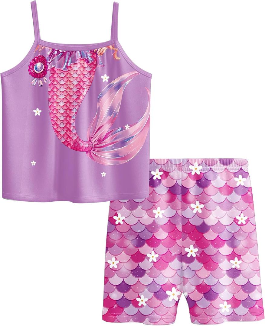 LQSZ Girls Short Sleeve Tank Top Set Toddler Summer for Kids