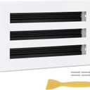 10x6 Modern AC Vent Cover, Decorative White Air Vent (Duct Opening Cutout), All Aluminium Standard Linear Slot Diffuser, Low Noise - Register Grille for Ceiling, Walls & Floors