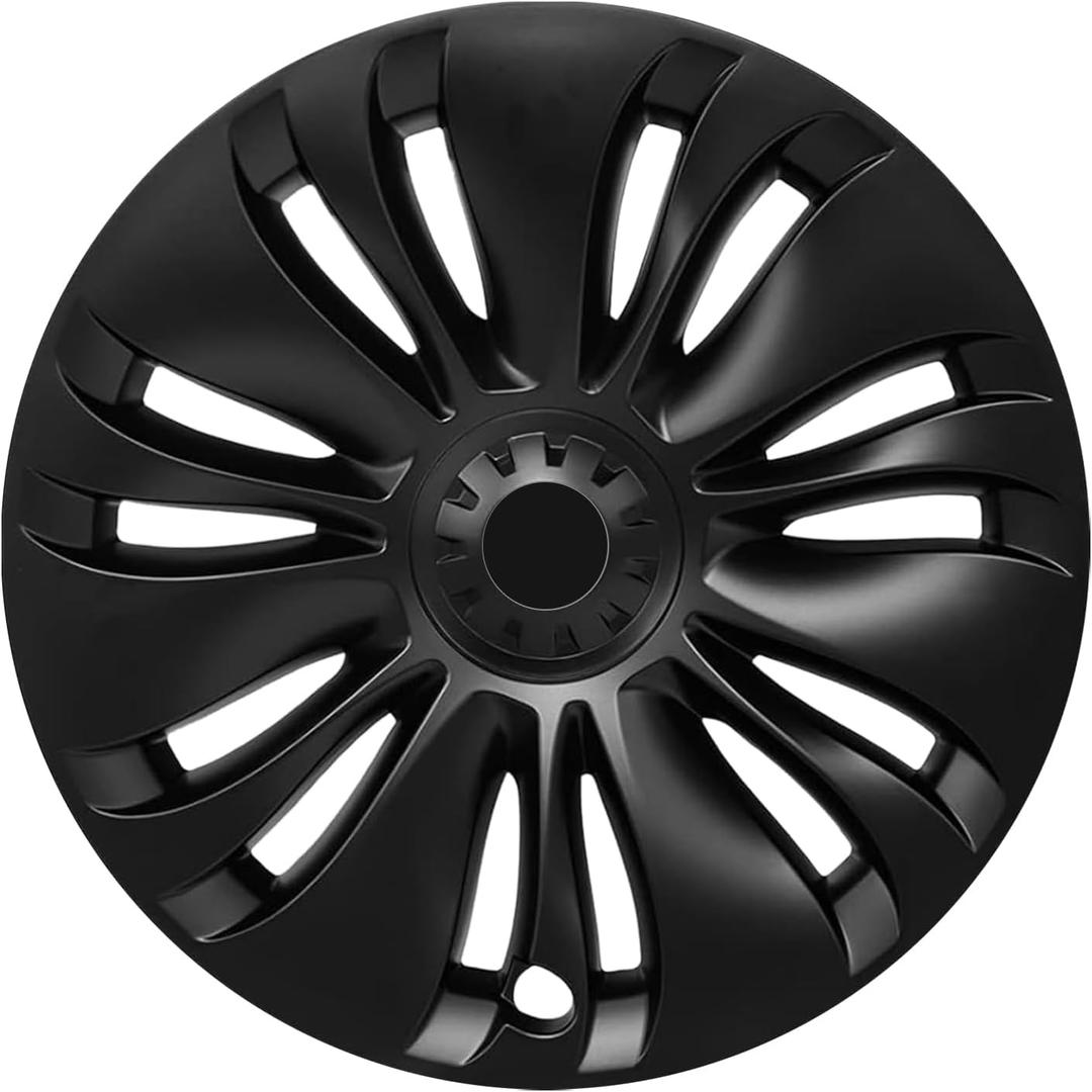 2020-2024 Model Y Hubcaps - 19 Inch Gemini Wheel Covers OEM Wheel Caps 19'' berturbine Hub Caps Replacement Compatible with Tesla Model Y Accessories (Matte Black - 1 Pack)