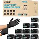 HEAVY DUTY 7 Mil Nitrile Black Gloves Disposable Latex Free Rubber Latex Cleaning Mechanic Food Prep Gloves 1000PCs