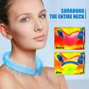 Neck Cooler, Wearable Cooling Tube Cool Neck Wraps for Extremely Hot Weather & Summer Heat, Hands Free Cold Ice Pack Gel for Outdoor Workers, Sports, Relief for Hot Flashes or Fever (2 Pack-bluegreen)