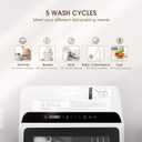 NOVETE Portable Countertop Dishwashers, Compact Dishwashers with 5L Built-in Water Tank & Inlet Hose, 5 Washing Programs, Baby Care, Air-Dry Function and LED Light for Small Apartments