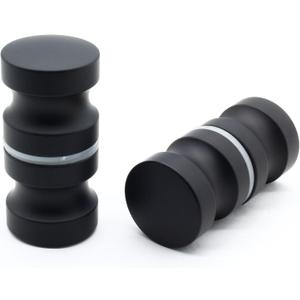 2 Pack Shower Glass Door Handle, Stainless Steel Shower Doors Knob Double Sided Pull Hardware for Bathroom Glass Doors (Black)