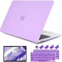 DONGKE Compatible with MacBook Air 13 inch Case 2021 2020 2019 2018 Release Model: M1 A2337 A2179 A1932, Matte Hard Case Cover for MacBook Air 13 inch with Retina Display Fits Touch ID - Purple
