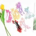 24PCS Ball Charm Hair Ties for Little Girls, Camellia Bubble Ponytail Holders Elastic Bands Hair Accessories for Kids Children Girls(6 Colors)