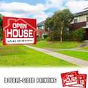 Open House Signs (5 Pack), 16" x 12" Double-Sided Yard Sign With Metal H Stakes, Real Estate Property Sale Directional Arrows, Weather-Proof