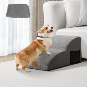 Topmart High Density Extended Foam Dog Ramp&Steps 2 Tiers & Replacement Waterproof Washable Cover