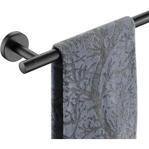 JQK Towel Bar Oil Rubbed Bronze, 19 Inch 304 Stainless Steel Thicken 0.8mm Towel Rack Bathroom, ORB Towel Holder Wall Mount, Useable Length 16 Inch TB110L16-ORB