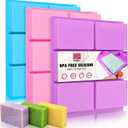 Walfos Silicone Soap Molds Set of 3, 6 Cavities Rectangle Silicone Soap Molds for Homemade Craft Soap Mold, Cake,Chocolate  Ice Cube TrayBlue & Purple  Pink