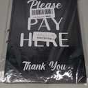 Please Pay Here, Freestanding Sign, A4 - durable printed sign that comes in a choice of two background colours and with a wooden base to easily display (Black)