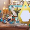 4 ft Hanukkah Star of David Cardboard Stand up Cutout Life Size Hanukkah Jewish Festival Party Decoration Backdrop Photo Prop Standup Religious Star of David Standup Cardboard for Party Supply