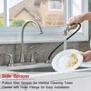 3 Hole or 4 Hole Two Handle Kitchen Faucet with Side Sprayer, Commercial Lead-Free Brushed Nickel Kitchen Sink Faucets for Rv Sinks with High-Arc Spout & Side Sprayer, VADR0004L