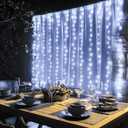 Dazzle Bright 300 LED Curtain String Lights, Christmas Fairy Lights for Bedroom with 8 Lighting Modes, Connectable Waterproof Window Lights Party Wedding Garden Wall Decor, White