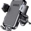 Firm-hold Air Vent Car Phone Holder for iPhone,Rotatable Universal Phone Mount with Adjustable Wide Clamp Metal Hook,Anti-vibration,Single-press Release,Heat-resistant,(Upgrade Hook Clip Never Shake)