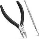 FERYES Straight Blade Toenail Clippers with Toenail Lifter and Fork - Toe Nail Clipper for Thick Toenails - 2 in 1 Ingrown Toenail Tools Kit (2 Piece Set)