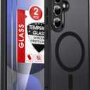 LeYi for Samsung Galaxy S24-FE Case: [   ] Compatible with Mag-Safe with Screen Protector, Military-Grade Matte Translucent Soft-Touch Skin Funda para S24FE S 24 FE, Black