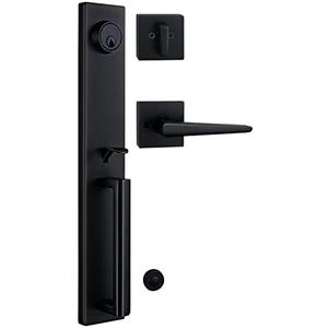 Newbang Iron Black Front Double Door Handleset (KEYED HANDLESET)
