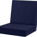 Cozyide 24x24 Outdoor Cushions for Patio Furniture, Waterproof Outdoor Chair Cushions with Non-Slip Ties and Handle, Washable Deep Seat Cushions for Outdoor Furniture with Removable Cover, Navy