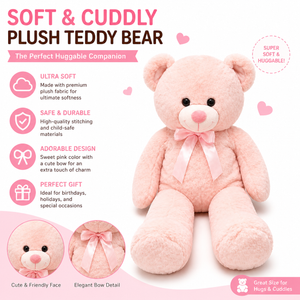 HH Jumbo Bear Plush Pink 36 inch