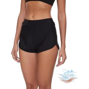 Leovqn Period Swimwear Shorts Leakproof Menstrual Swim Bathing Suit Built in Bikini Bottom Waterproof UV 50 Teens Girl Women Size XXS