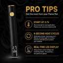 510 Threaded Battery Pen, 650mAh Cordless Soldering Iron with LED Display, Precise Temp Control USB-C Rechargeable, 3-Speed Adjustable Appliance Repair, DIY & Jewelry | Flame Pen Black & Gold