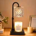 Hong-in Black Candle Warmer Lamp with Timer -Dimmable Adjustable Height Wax Melt Warmer for Jar Candles,Vintage Home Decor with Elegant Clear Glass,Birthday Gifts for Women, Mom, Friend, Sister
