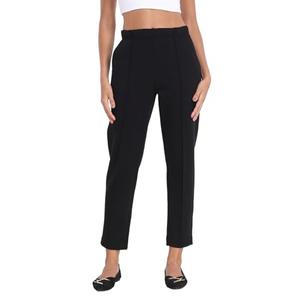 HDE Women's Pull On Pintuck Pants Casual Travel Dressy Sweatpants with Pockets Black - S