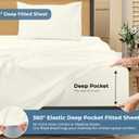 ROYALE LINENS 100% Organic Cotton Twin Sheet Set - Percale Weave - 3 Pieces Set - 1 Flat, 1 Deep Pocket Fitted Sheet and 1 Pillowcases - Ivory Bed Sheets - Sbanas Twin - Crisp Cool (Ivory)