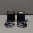 ALOUFEA 12oz Stainless Steel Insulated Coffee Mug with Handle, Double Wall Vacuum Travel Mug, Tumbler Cup with Fliping Lid, Black and Navy