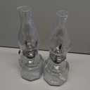 Tuanse 2 Pcs Chamber Oil Lamp for Indoor Use, Classic Kerosene Lamp, Vintage Oil Lanterns, Decorative Hurricane Lantern with Adjustable Fire Wick for Farmhouse Tabletop Decor, 13 in(Clear, Black)