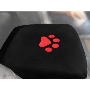 Truck Center Armrest Console Cover for Dodge Ram 1500 2500 3500 4500 5500 Pickup Trucks 1993-2023 (Dog Paws, Red)
