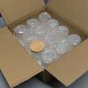 pavelle 10 oz. Clear Glass Candle Jars with Bamboo Lids for Candle Making and Storage, Airtight Sealing Mason Jars for Preservation of Spice, Powder, and More, 12 Pcs.