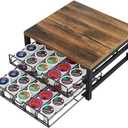 Coffee Pod Holder Drawer 2 Tier for K Cup Capsule Pods Storage Organizer Under Coffee Pot Storage Sliding Drawer (Black, 2 Tier)