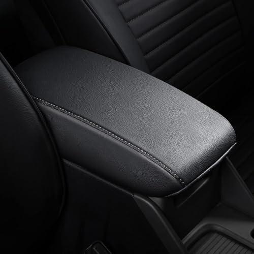 AOMSAZTO Console Covers for 2017-2019 Ford Escape Armrest Covers for Ford Escape Leather Black