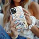 LUMARKE for iPhone 15 Case Cute,Aesthetic Coquette Blue Floral Costal Beach Sea Shell,Compatible with Magsafe,Trendy Cool Retro Western Girly Protective Slim Phone Cover for Women Girls