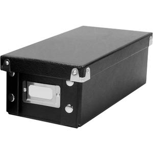 Snap-N-Store Index Card Holder Storage Box - Collapsible Organizer Box fits 1100 Flash Cards - Business, Recipe, or Note Card - 4 x 6, 2 Pack, Black