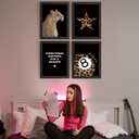 DSHFG Black Leopard Cheetah Prints Y2K Room Decor Funky Cheetah Posters for College Dorm Decor Wall Art Set of 4, Lucky 8 Ball Poster for Teen Girls Bedroom Bathroom Dorm 12x16 Unframed
