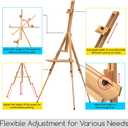 MEEDEN Portable Easel for Painting: Solid Beech Wood Tripod Art Easel for Adults - Foldable Drawing Easel Stand with Carrying Bag Perfect for Indoor Outdoor Use, Holds Canvas up to 44"
