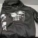 SOLY HUX Men's Floral Print Casual Graphic Hoodies Drawstring Long Sleeve Pullover Sweatshirt (Black, XL)