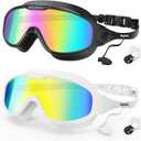 VegoVia Adult Swim Goggles 2 Pack, Anti-Fog 180° Wide View UV Protection Pool Swimming Goggles for Adult Youth Men Women